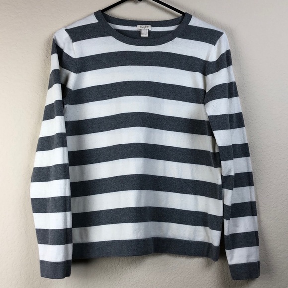 J. Crew Sweaters - J. Crew Grey + Cream Striped Sweater